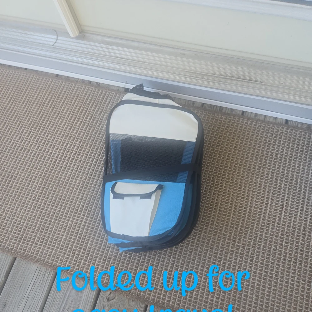 Deluxe Blue and Black Pet Travel Playpen